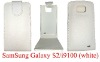 white flip leather case for Samsung Galaxy S2/i9100