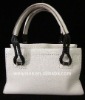 white leather hand  bag