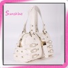 white  pu  snake leather evening handbag for lady