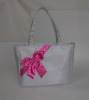 white satin promotion shopping bag , gift shopping bag