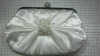 white silk coin handbag with crystal beads