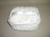white wool cosmetic bag