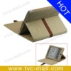 wholesale Elaborate Leather Stand Case Cover with Belt and Brass Buckle for iPad 2