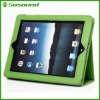 wholesale green protective Anti-scratch PU Leather flip case for iPad 2