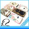 wholesale leather  wallet case,cartoon design for iPhone4/4G
