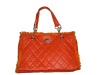 woman leather handbag,orange colour