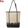 women black paper straw bag