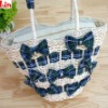 women dark green natural straw bag
