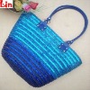 women's fashion blue straw bag