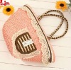 women's fashion pink straw bag