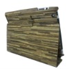 wood grain leather skin cover for ipad 2