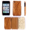 wood style design leather case for iphone 3gs