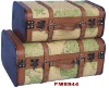 wooden & leather suitcase (vintage suitcase)(wooden box)
