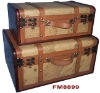 wooden & leather suitcase (wooden craft)(wooden box)