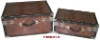 wooden & leather suitcase (wooden craft)(wooden box)