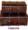 wooden & leather suitcase (wooden craft)(wooden box)