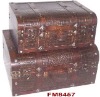 wooden & leather suitcase (wooden craft)(wooden box)