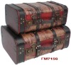 wooden & leather suitcase (wooden craft)(wooden box)