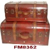 wooden & leather suitcase (wooden craft)(wooden box)