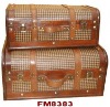 wooden & leather suitcase (wooden craft)(wooden box)