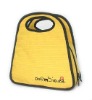 yellow 600d children lunch tote cooler bag