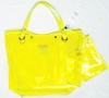 yellow PVC handbag