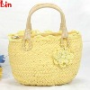 yellow fashion straw tote bag