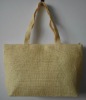 yellow paper straw handle bag