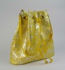 yellow pu organza bags with tassels