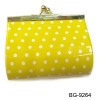 yellow shinny with white point stand pochi silicone coin purse