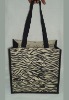 zebra print Jute tote bag