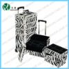 zebra rolling makeup case,aluminum make up trolley case