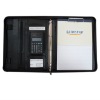 zippered leather portfolio with notebook